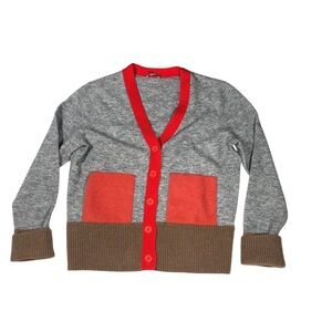 COS Colorblock Wool Blend Cardigan Sweater Small S